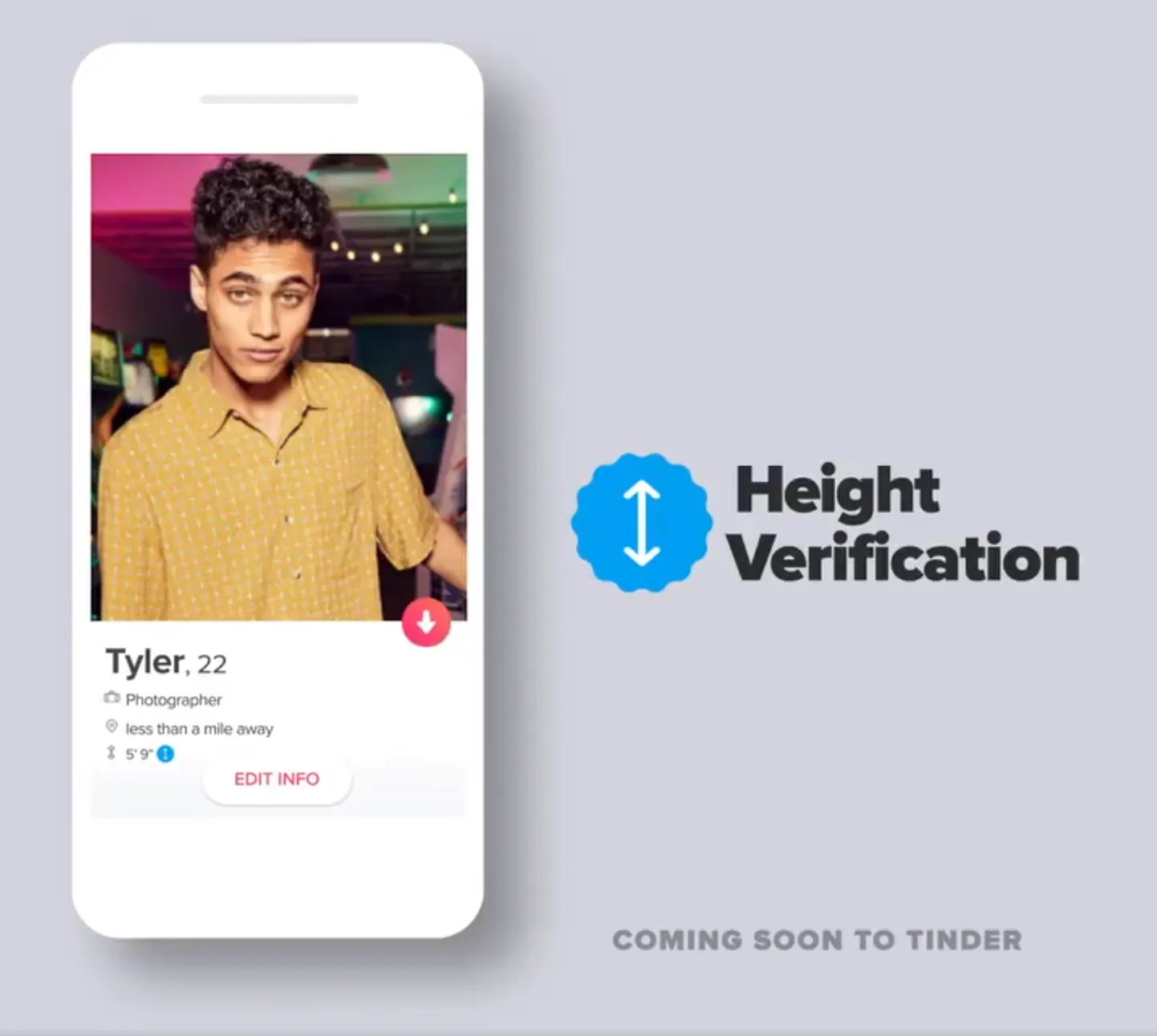 Tinder asub peagi kasutajate pikkust kontrollima.
