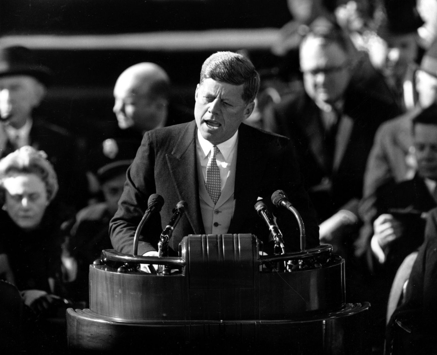 John F. Kennedy kõnet pidamas