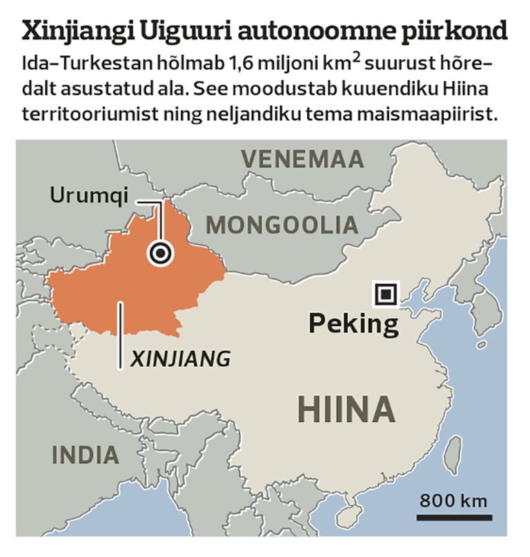 Xinjiangi piirkond Loode-Hiinas.