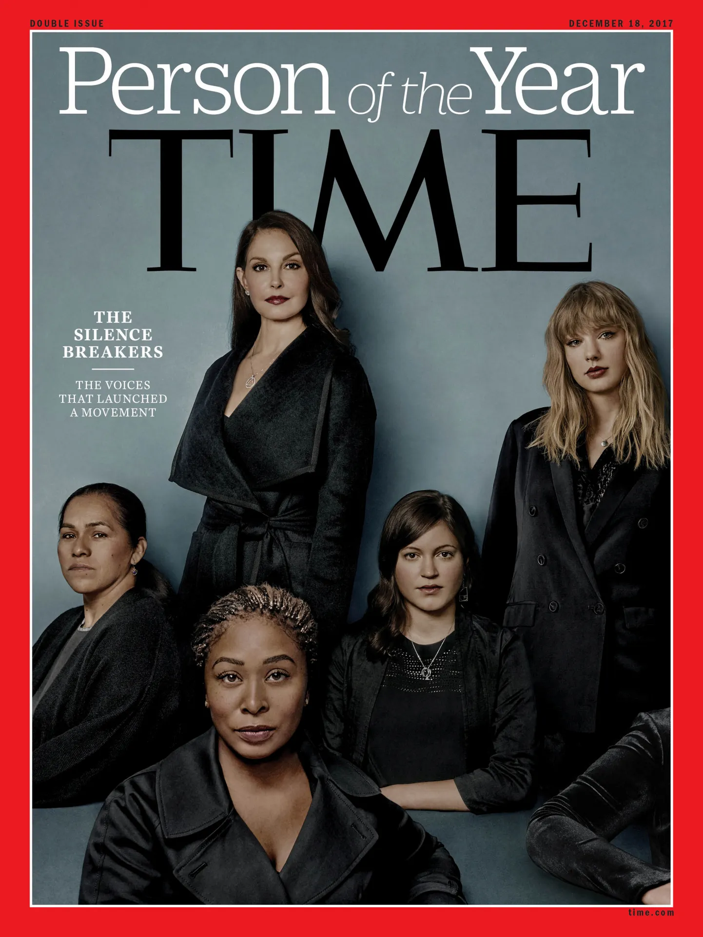 Vaikuse murdjatel Time'i esikaanel on ka nägu - MeToo käivitajad Tarana Burke ja Alyssa Milano ning oma ahistamiskogemusi jaganud USA näitleja Ashley Judd, laulja Taylor Swift,  sõidujagamisfirmas Uber tarkvarainserina töötanud Susan Fowler ja Visa lobist Adama Iwu, kelle avalik pöördumine peatamaks California riigiametites toimuv seksuaalne ahitamine algatas osariigi senati tasandil uurimise.