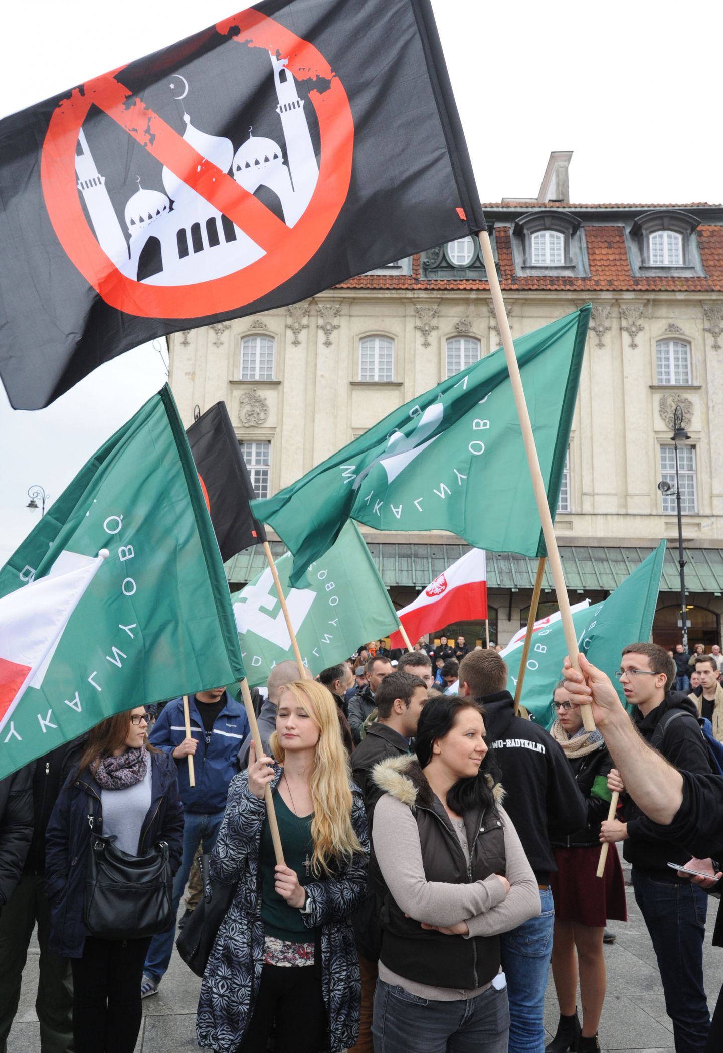 Migrantide-vastane meeleavaldus Poola pealinnas Varssavis 2015. aasta septembris.