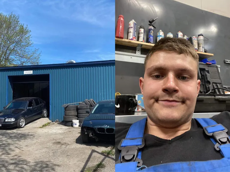 Sander Leppnurm enda uues autoremonditöökojas.