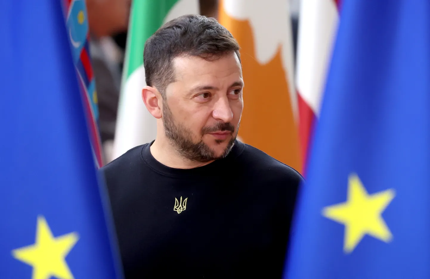 Ukraina president Volodõmõr Zelenskõi saabus täna Brüsselisse kokkusaamisele. 17.10.2024.