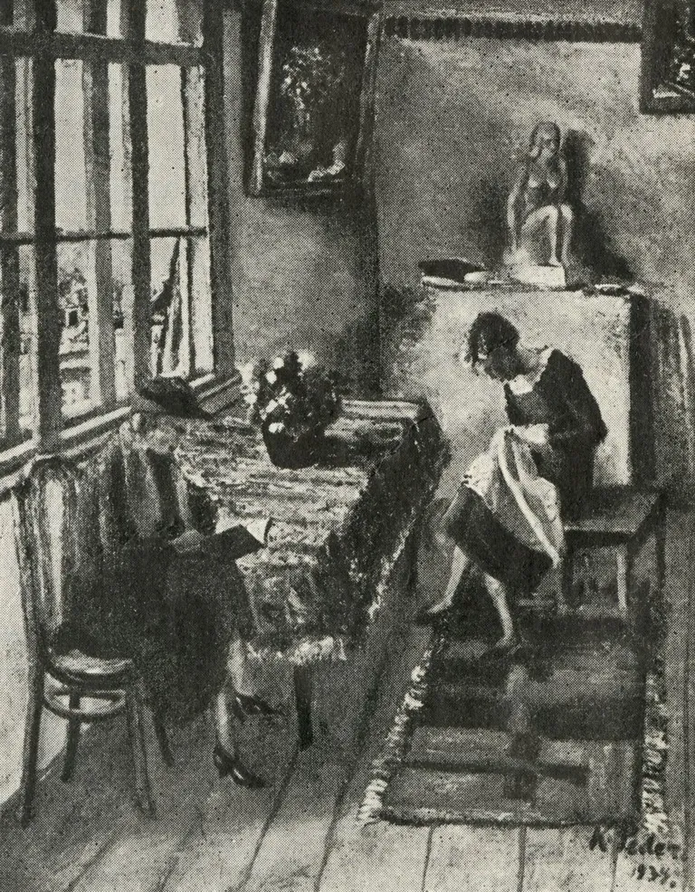 Kristjan Teder. Interjöör. 1934. Õli
