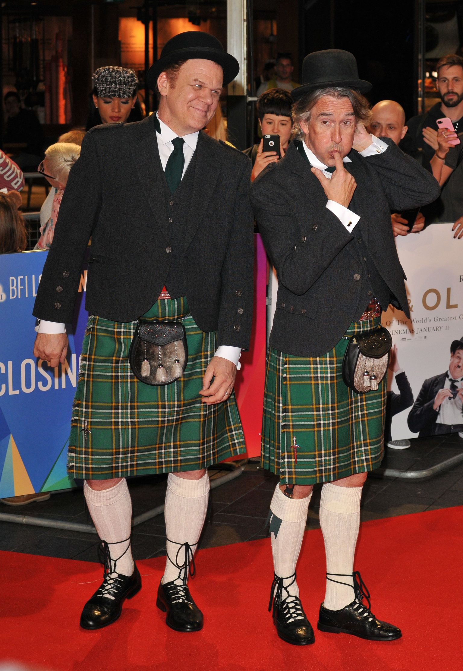John C. Reilly ja Steve Coogan filmi "Stan & Ollie" esitlusel Londoni filmifestivalil.