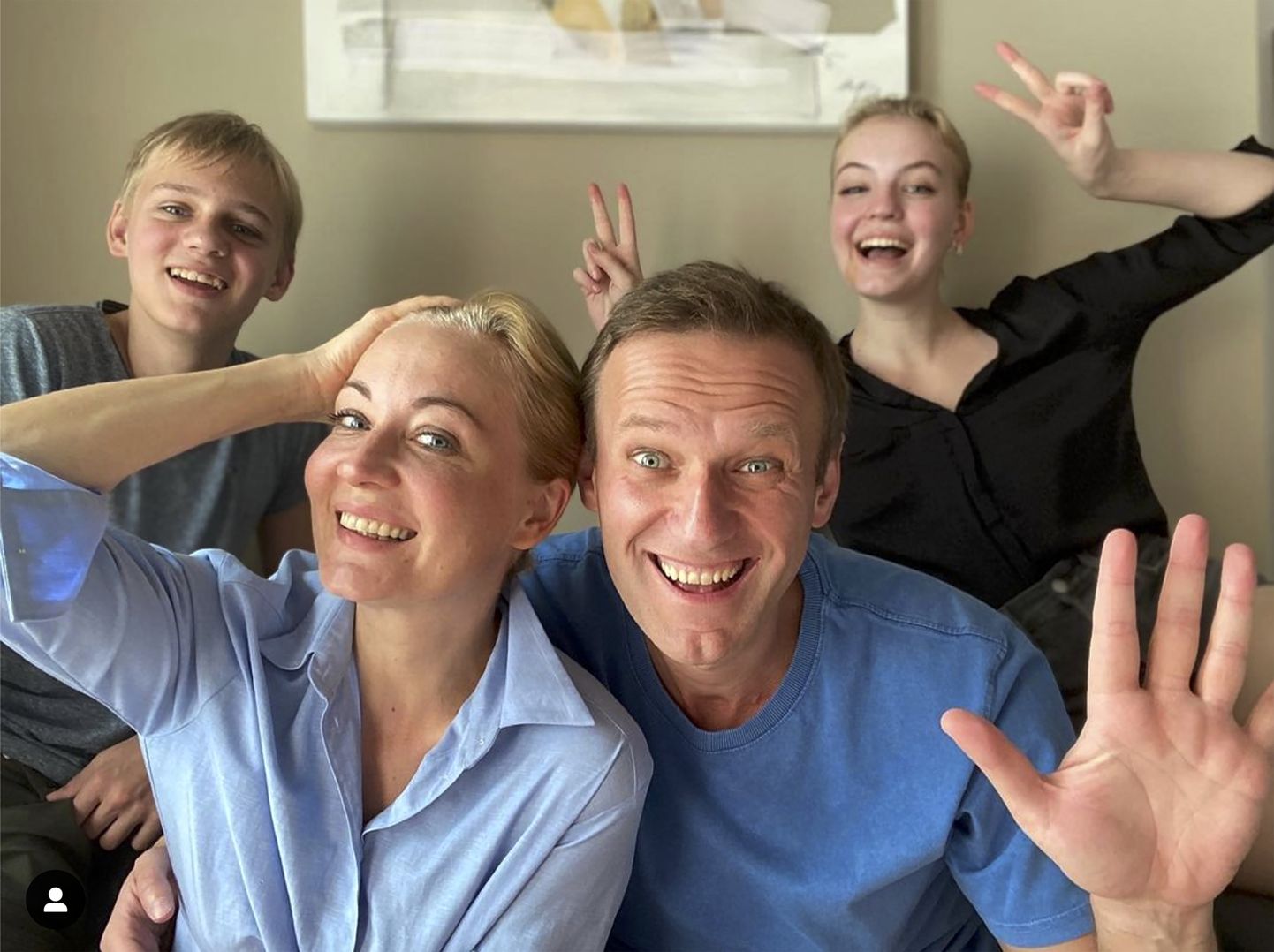 Алексей Навальный с женой и детьми.