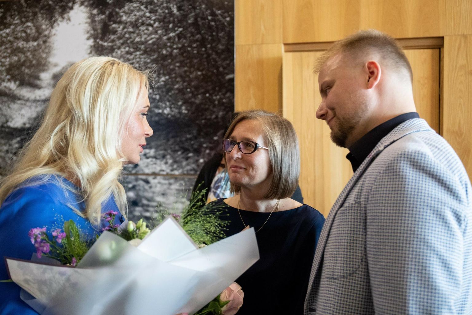 Pildil Isamaa ministrid. Vasakult: Riina Solman, Lea Danilson-Järg ja Kristjan Järvan.