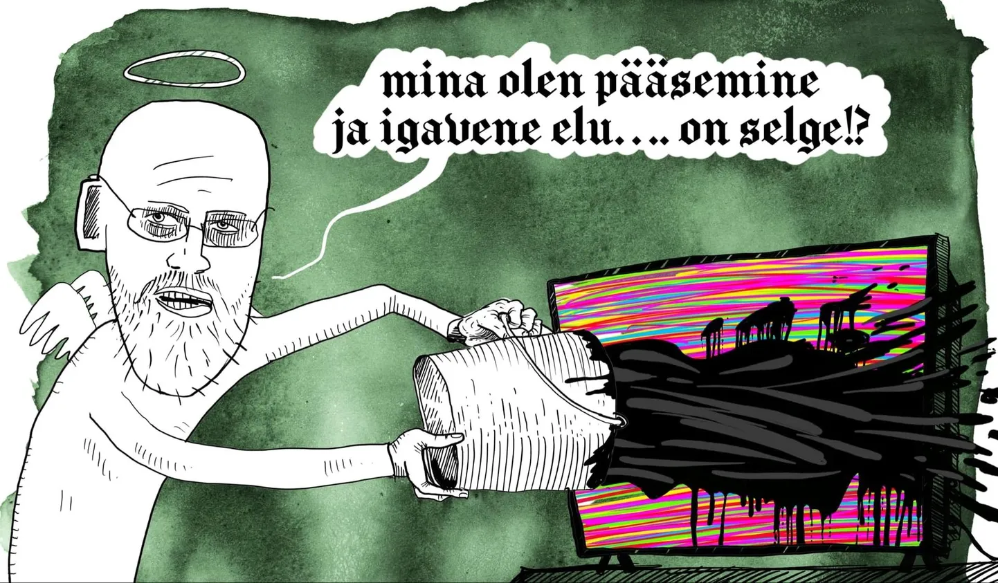 Karikatuuri ajendas tõik, et poliitik Varro Vooglaid püüdis takistada materjali ETV eetrisse jõudmist. «Juba nädal varem kirjutasin ERRi juhatusele ja nõukogule, et niisuguse asja ETV eetrisse laskmine on vastuolus ERRi seadusega, mille kohaselt on ERRi eesmärk väärtustada perekonnal põhinevat ühiskonnamudelit, samuti väärtustada Eesti riigi ja eesti rahvuse kestmise tagatisi ning osutada asjaoludele, mis võivad ohustada Eesti riigi ja eesti rahvuse püsimist," avaldas poliitik sotsiaalmeedias.