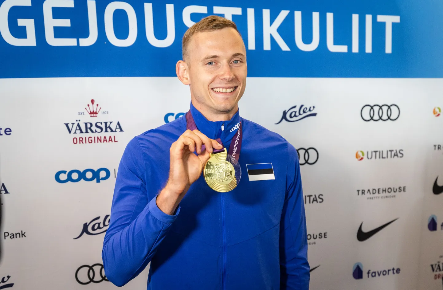Kümnevõistleja Johannes Ermi pidulik vastuvõtt Tallinna Lennujaamas.
