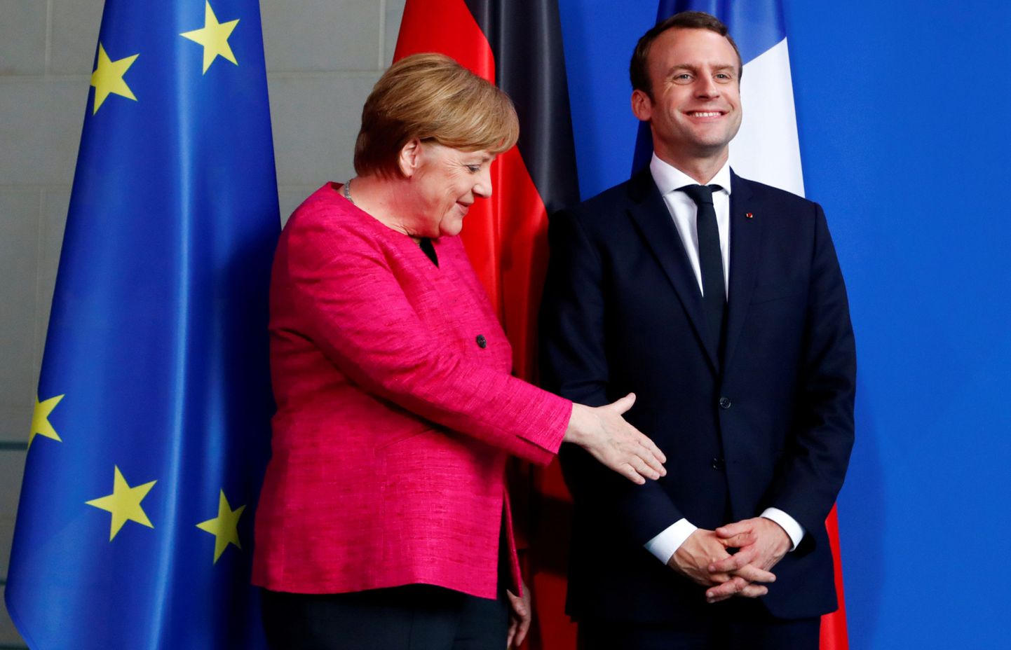 Angela Merkel ja Emmanuel Macron mai keskpaigas.
