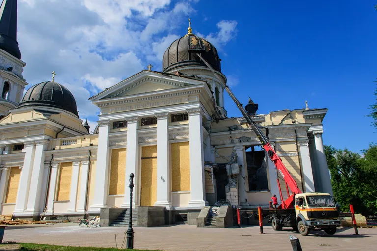 Одесский кафедральный собор после ракетного обстрела. 2023 г.
