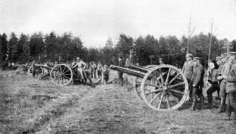 Эстонская артиллерийская батарея во время войны с Ландесвером.