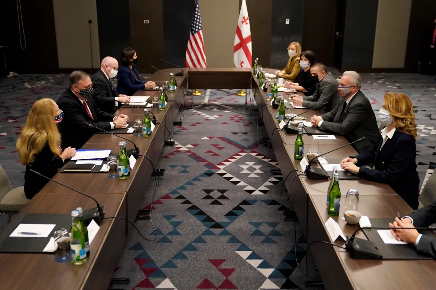 Встреча премьер-министра Грузии Георгия Гахарии с госсекретарем США Майком Помпео.