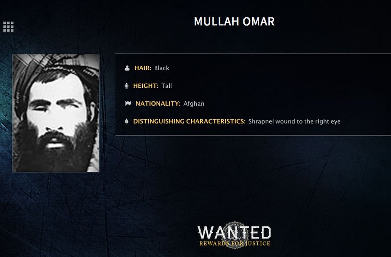Mulla Omari pilt FBI koduleheküljelt