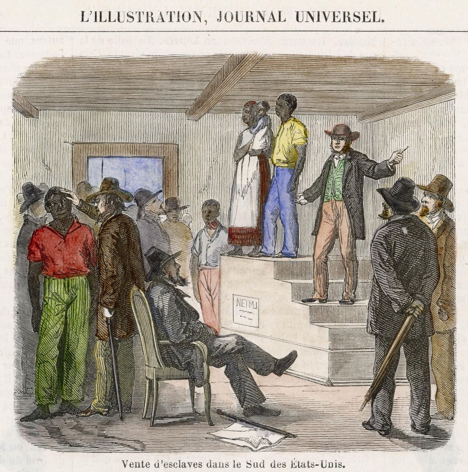 Illustratsioon orjamüügist Ameerikas.