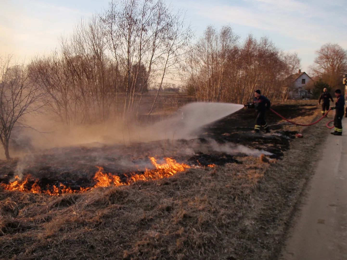 Tartus Lammi tänaval põles reedel 70 ruutmeetrit kulu, mis oli süttinud järelevalveta jäetud prahilõkkest.