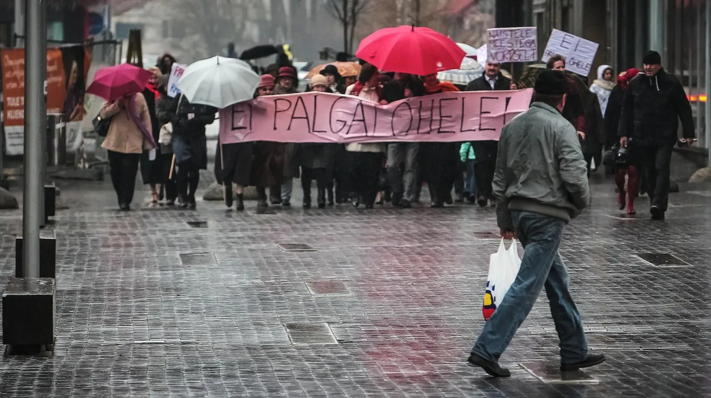 Palgalõhevastane protest. Eesti suurele soolisele palgalõhele on juhitud tähelepanu ka Euroopa Komisjoni riigipõhistes soovitustes.