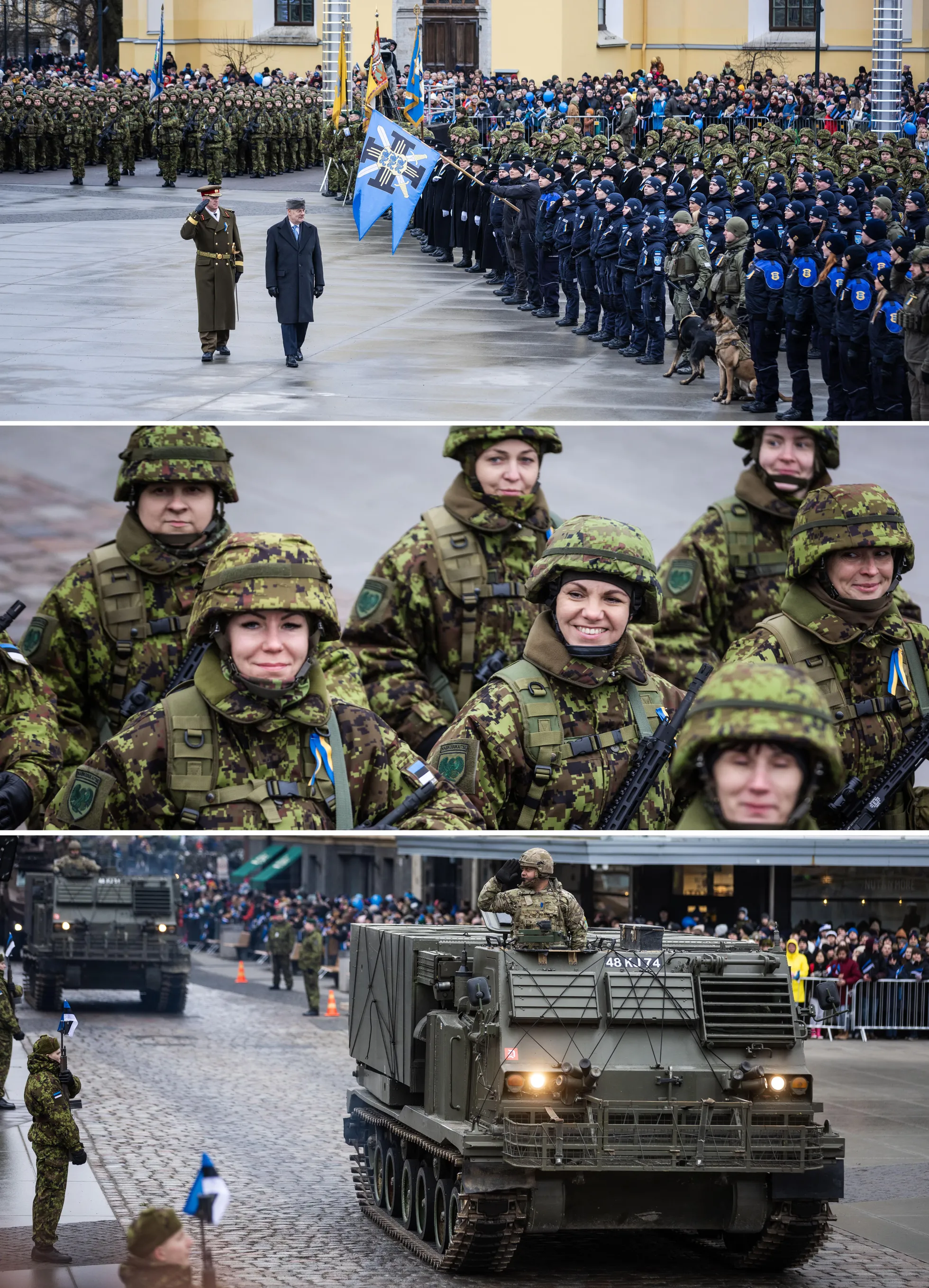 Keskpäeval algas Vabaduse väljakul Eesti kaitseväe paraad.