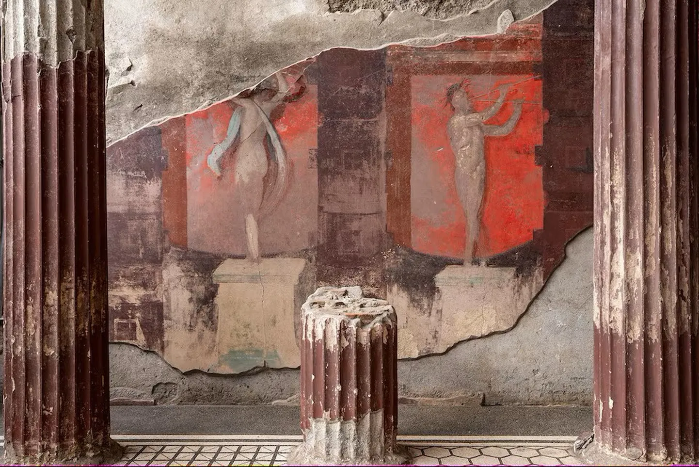 Üldvaade paigast, kus tuli välja haruldane hiiglaslik Pompei fresko.