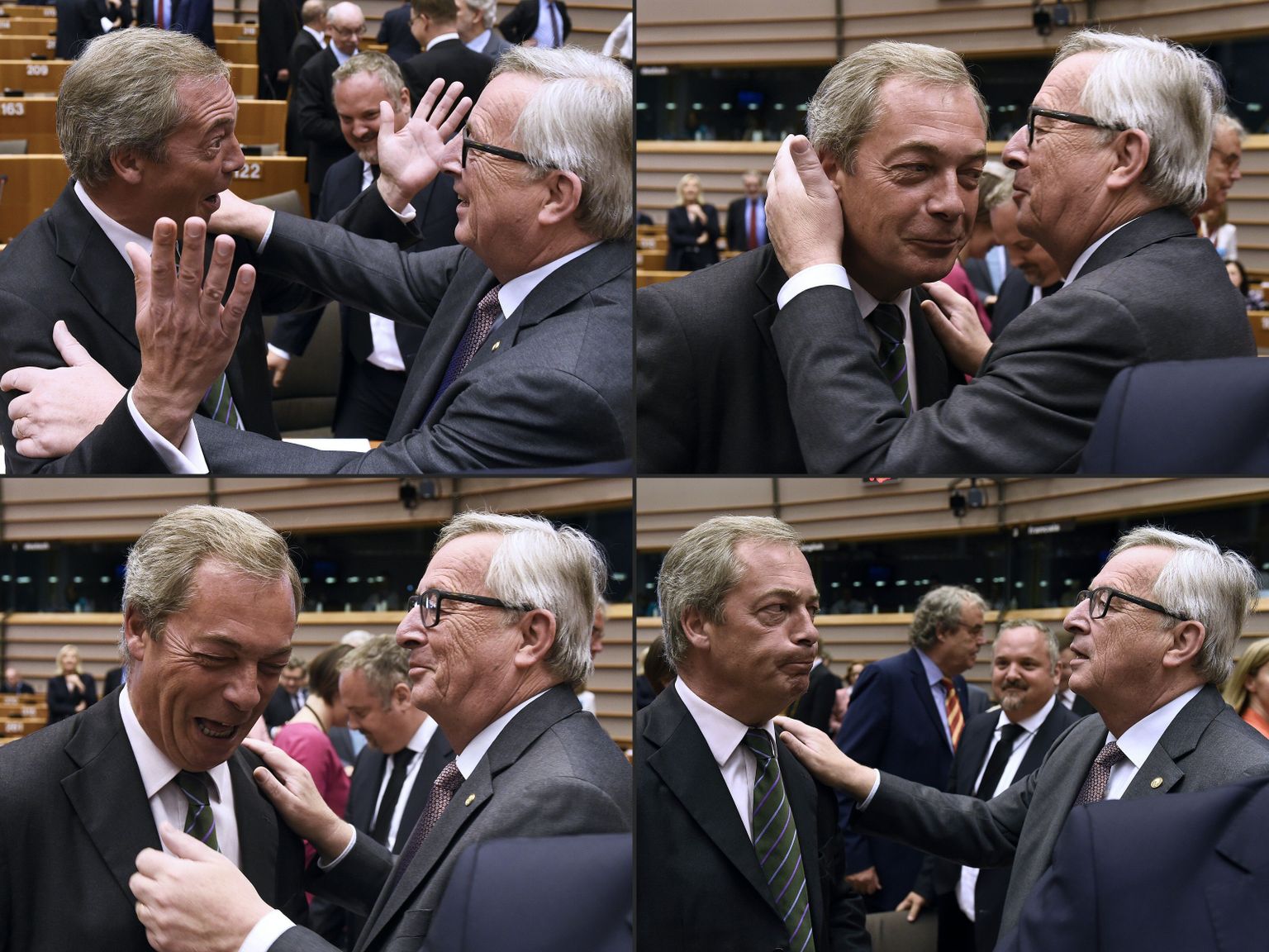 Brexiti leeri liidri Nigel Farage´i ja Euroopa Komisjoni presidendi Jean-Claude Junckeri eilne kohtumine.