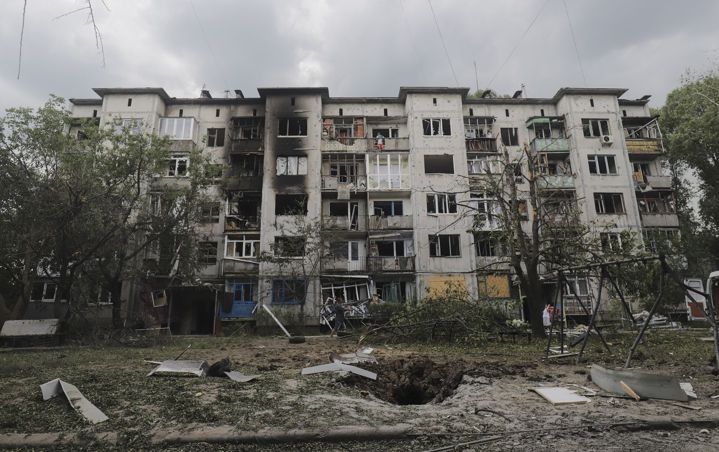 Izpostīta māja Doneckā.