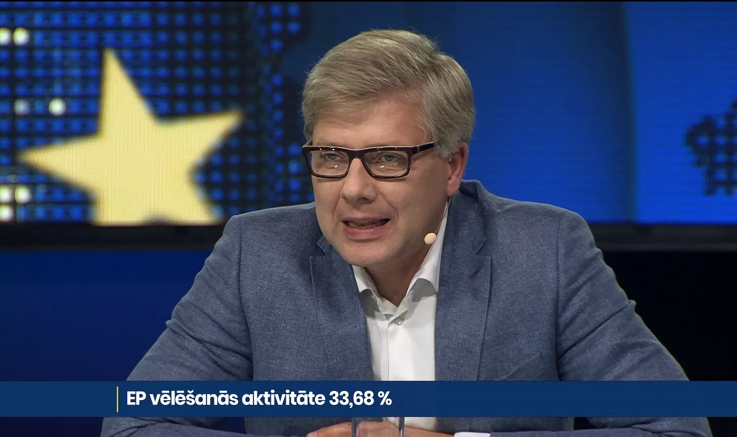 Nils Ušakovs LTV debatēs pēc Eiropas Parlamenta vēlēšanu iecirkņu slēgšanas Latvijā 2024.gada 8.jūnijā