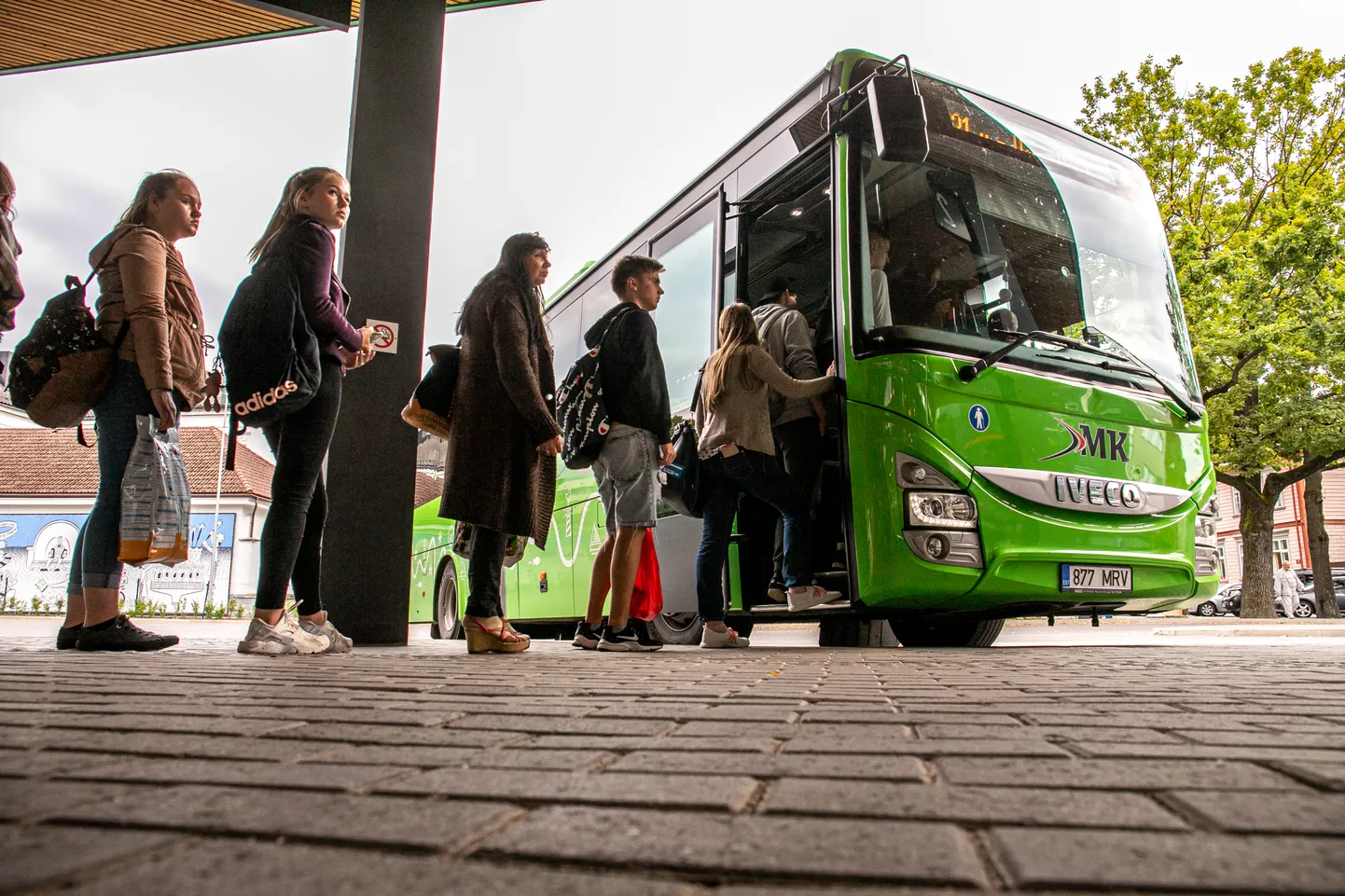 Pärnu linna bussijaam. Foto on illustratiivne.