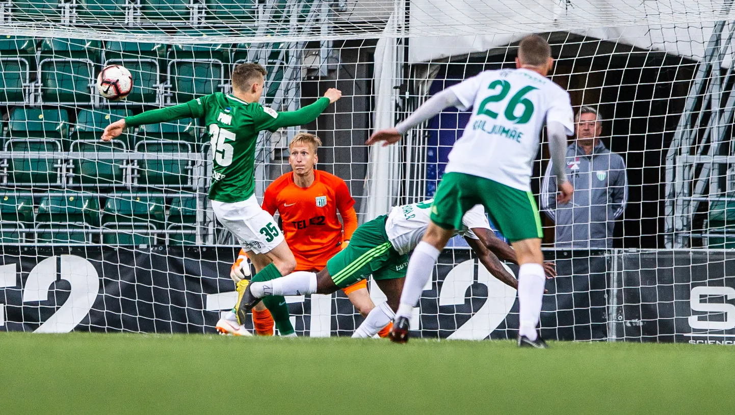 Tallinna Flora ja Tallinna FCI Levadia kohtumine A. Le. Coq Arenal.