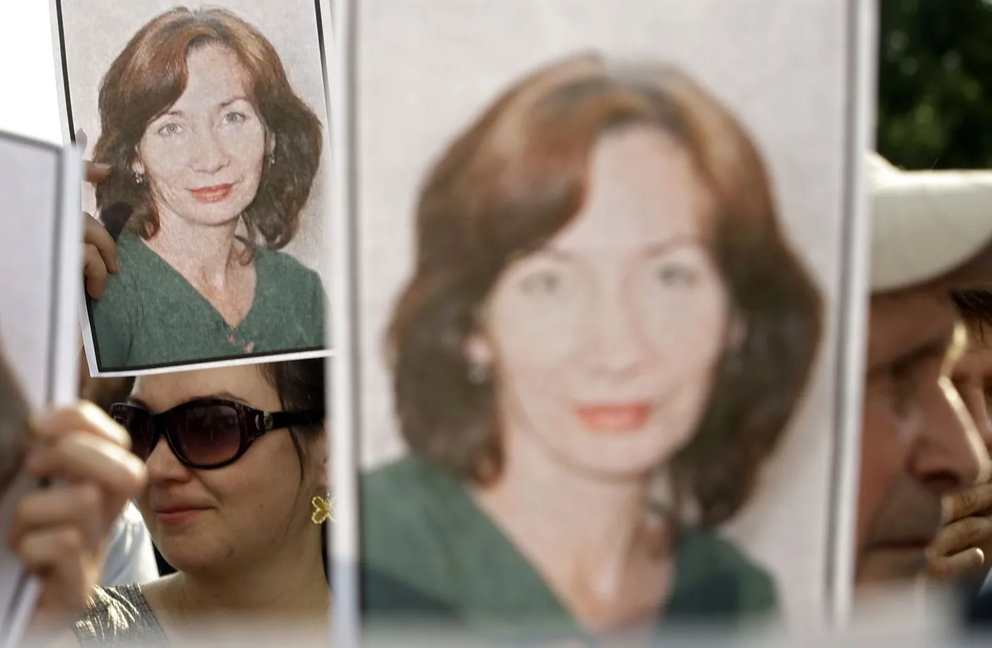 Natalja Estemirova mälestamine Moskvas.