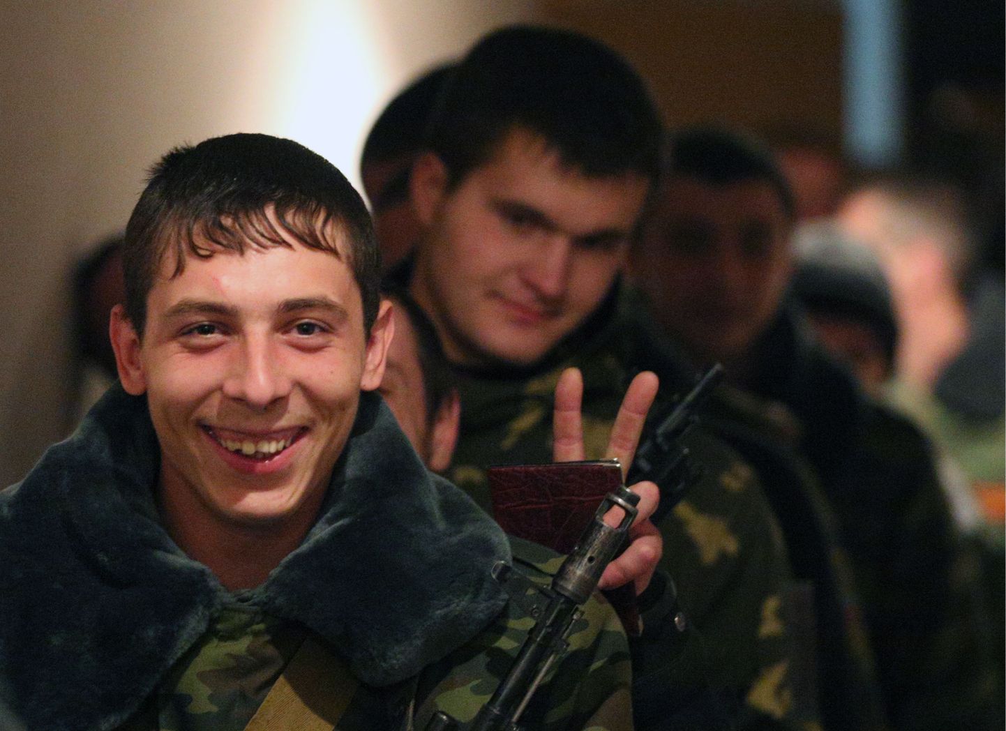 Niinimetatud Donetski rahvavabariigi võitlejad.