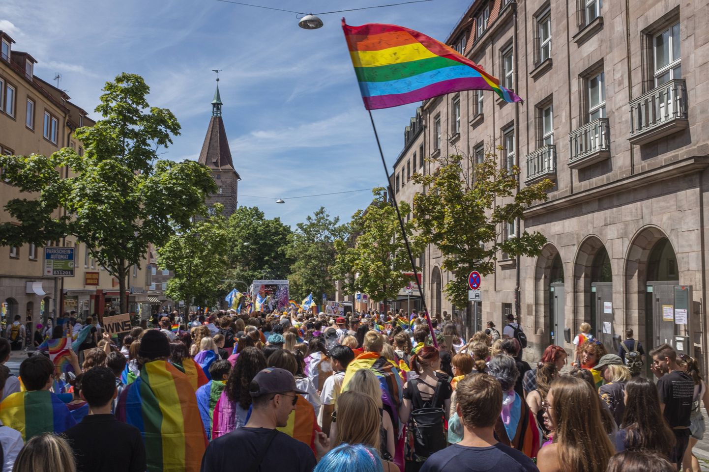 LGBTQ paraadi Christopher Street Day tähistamine Nürnbergis.