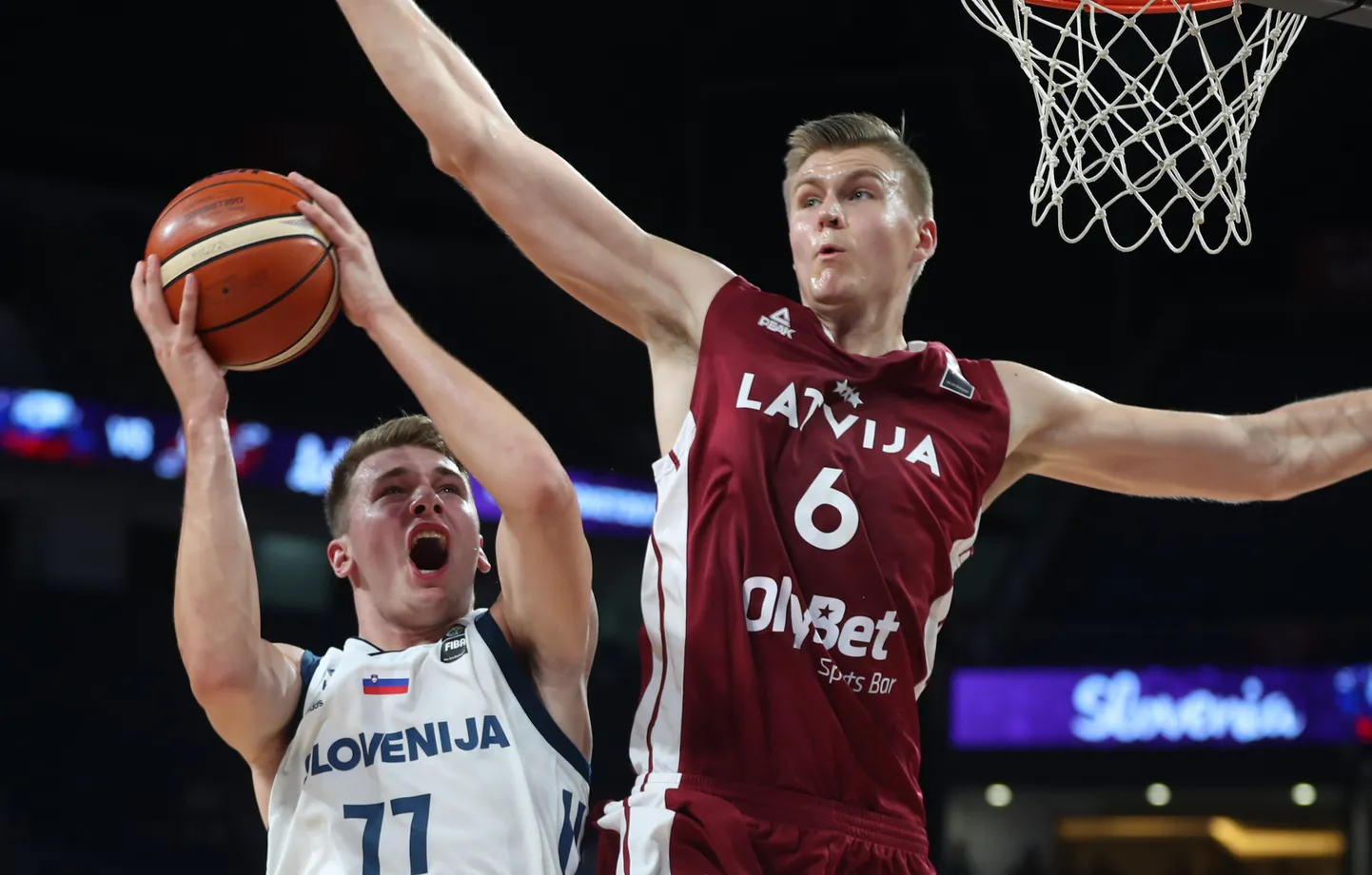 Luka Donci ja Kristaps Porzingis rahvuskoondiseid esindamas.