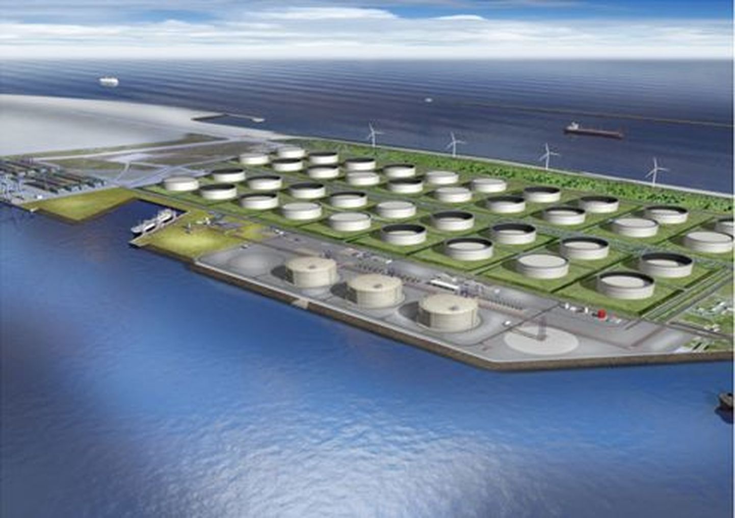 Vopak LNG arendatava Rotterdami veeldatud gaasi terminali visioon.
