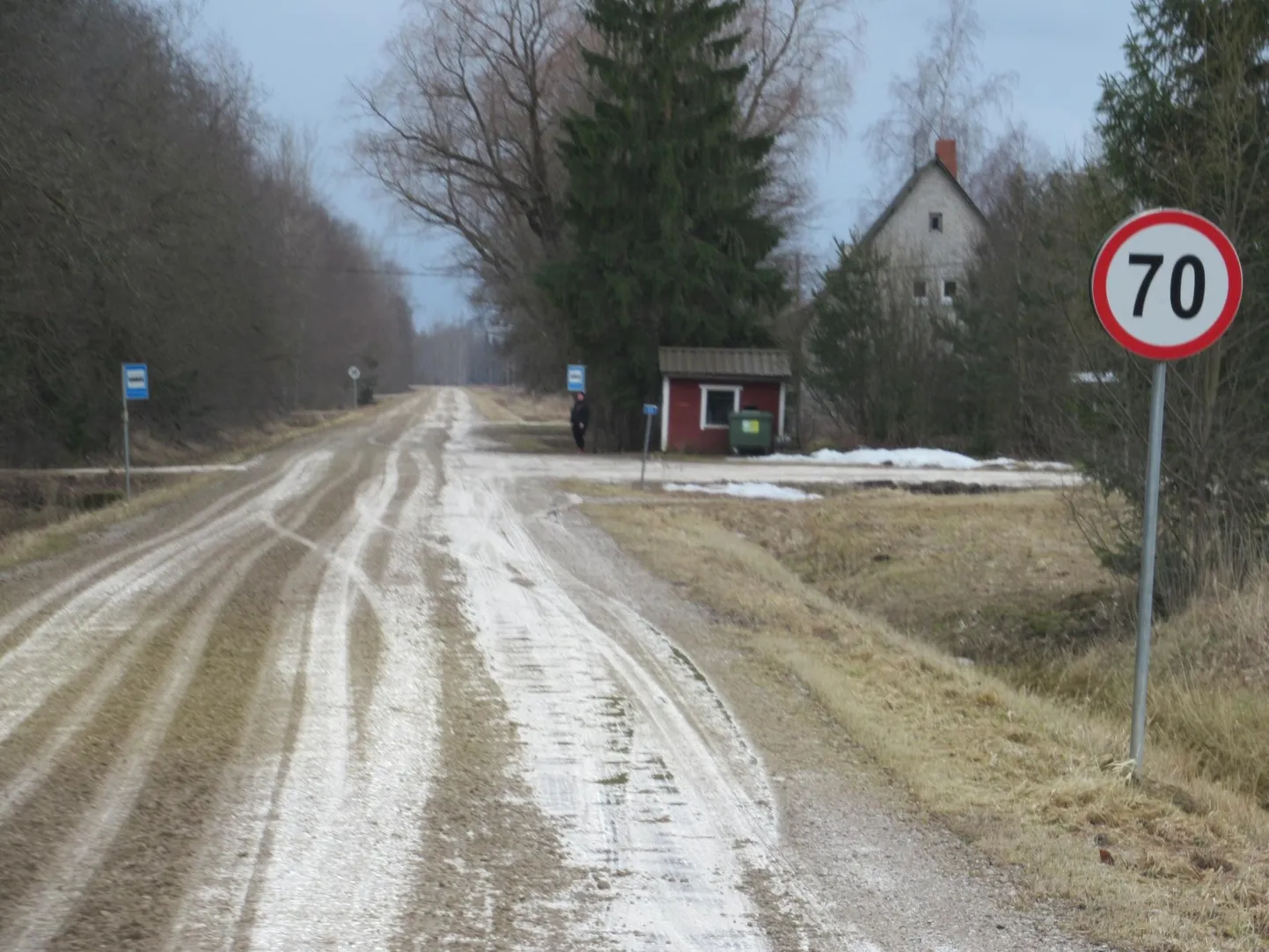 Lepplaane külast saab välja vaid säärikutes ja valge buss muutub sellisel teel poripruuniks.
