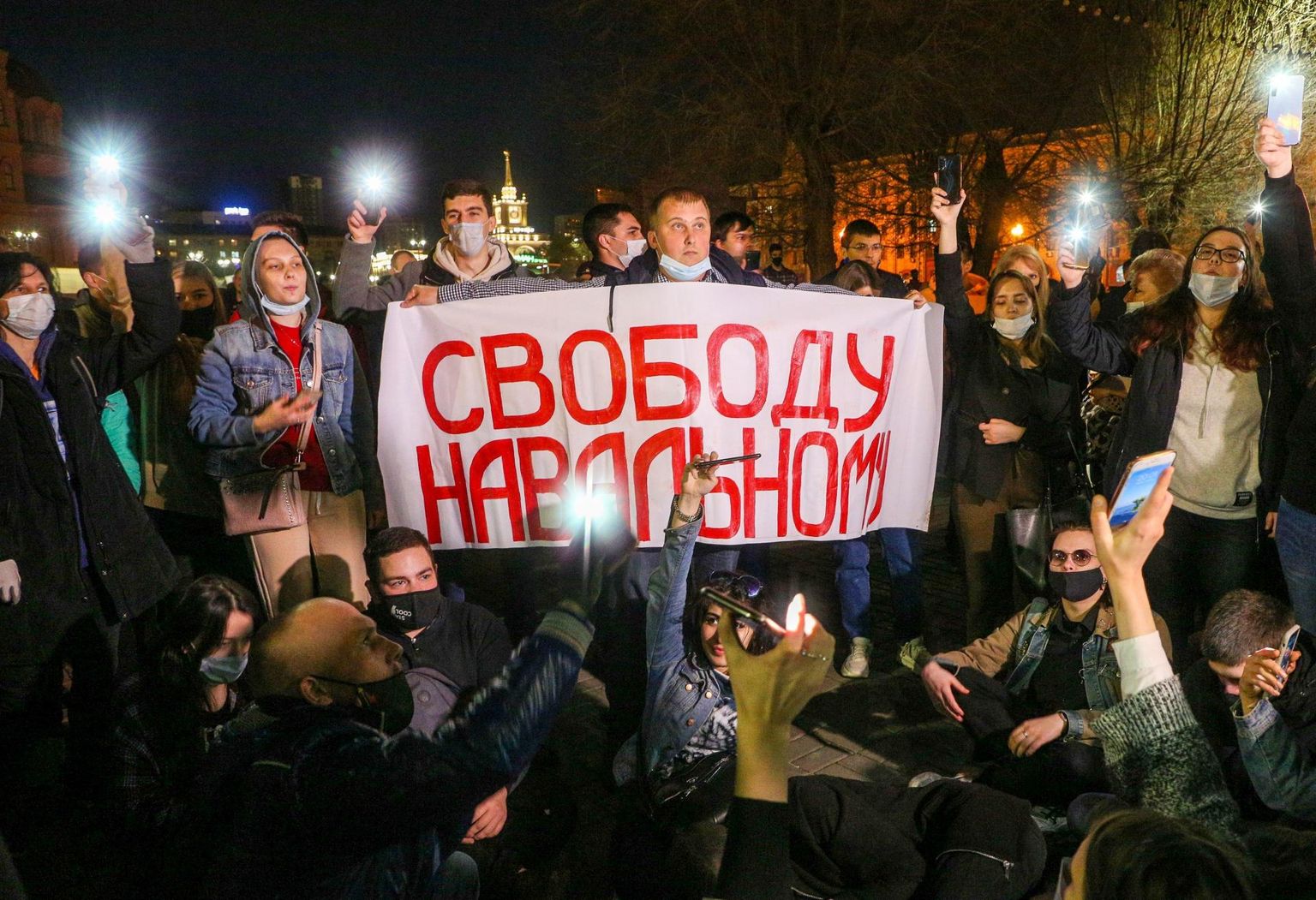 Aleksei Navalnõi toetajad tänavu kevadel Volgogradis. 