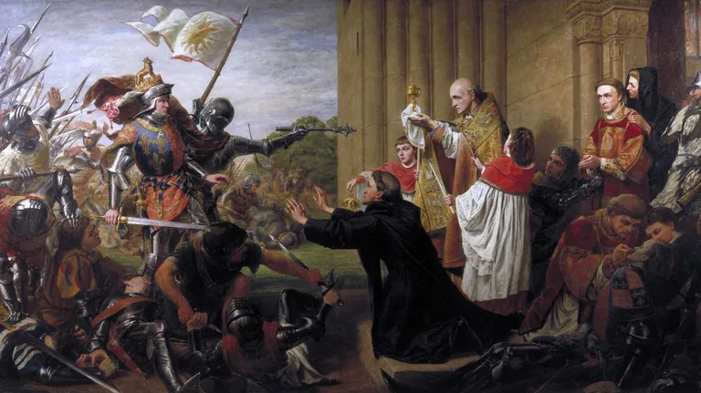 Richard Burchett "Pelgupaik ehk vaimulikud takistavad Edward IV lankastelastest põgenikele kirkikusse järgnemast" 1867 Pilt: