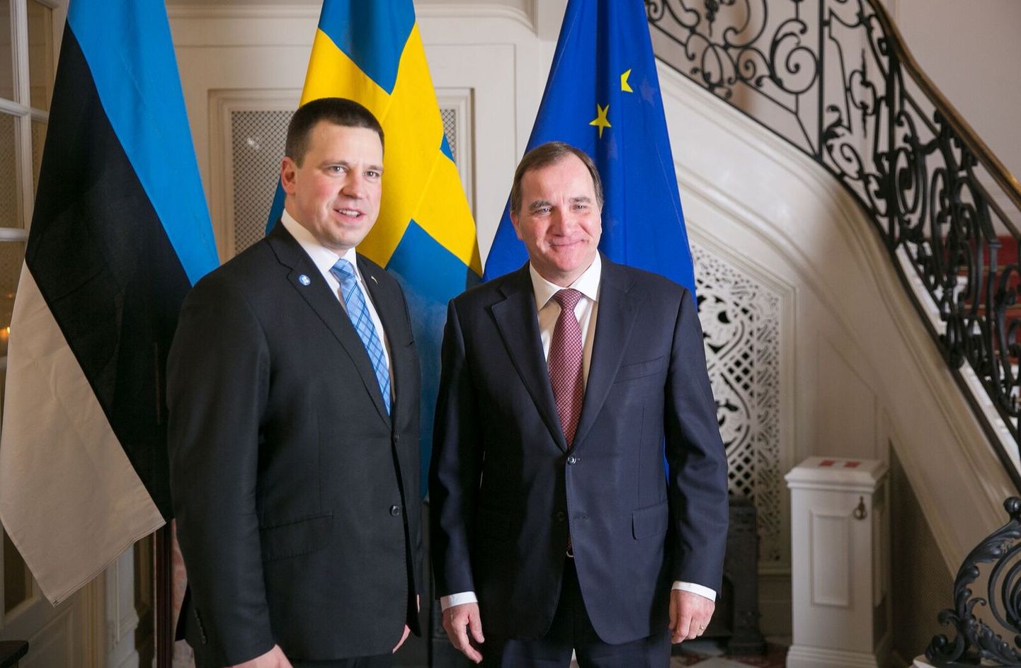 Премьер-министр Эстонии Юри Ратас и премьер-министр Швеции Стефан Левен.