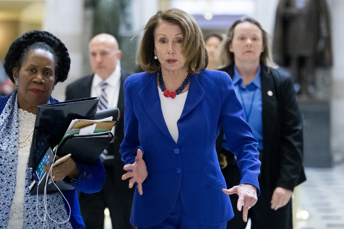 USA esindajatekoja demokraadist spiiker Nancy Pelosi teisipäeval Kapitooliumi künkal.