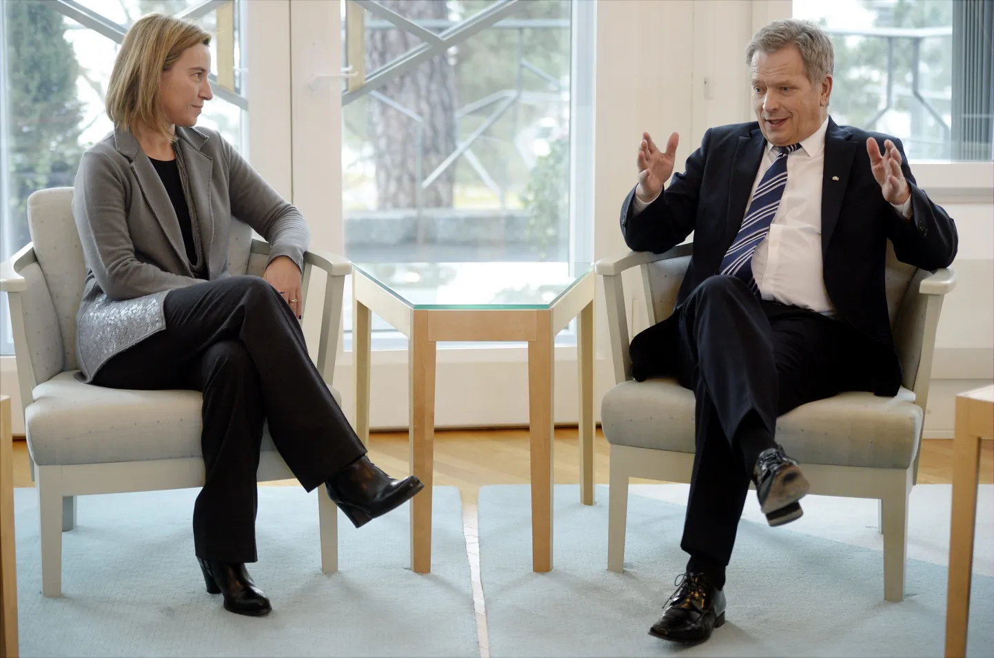 ELi välispoliitikajuht Federica Mogherini ja Soome president Sauli Niinistö.