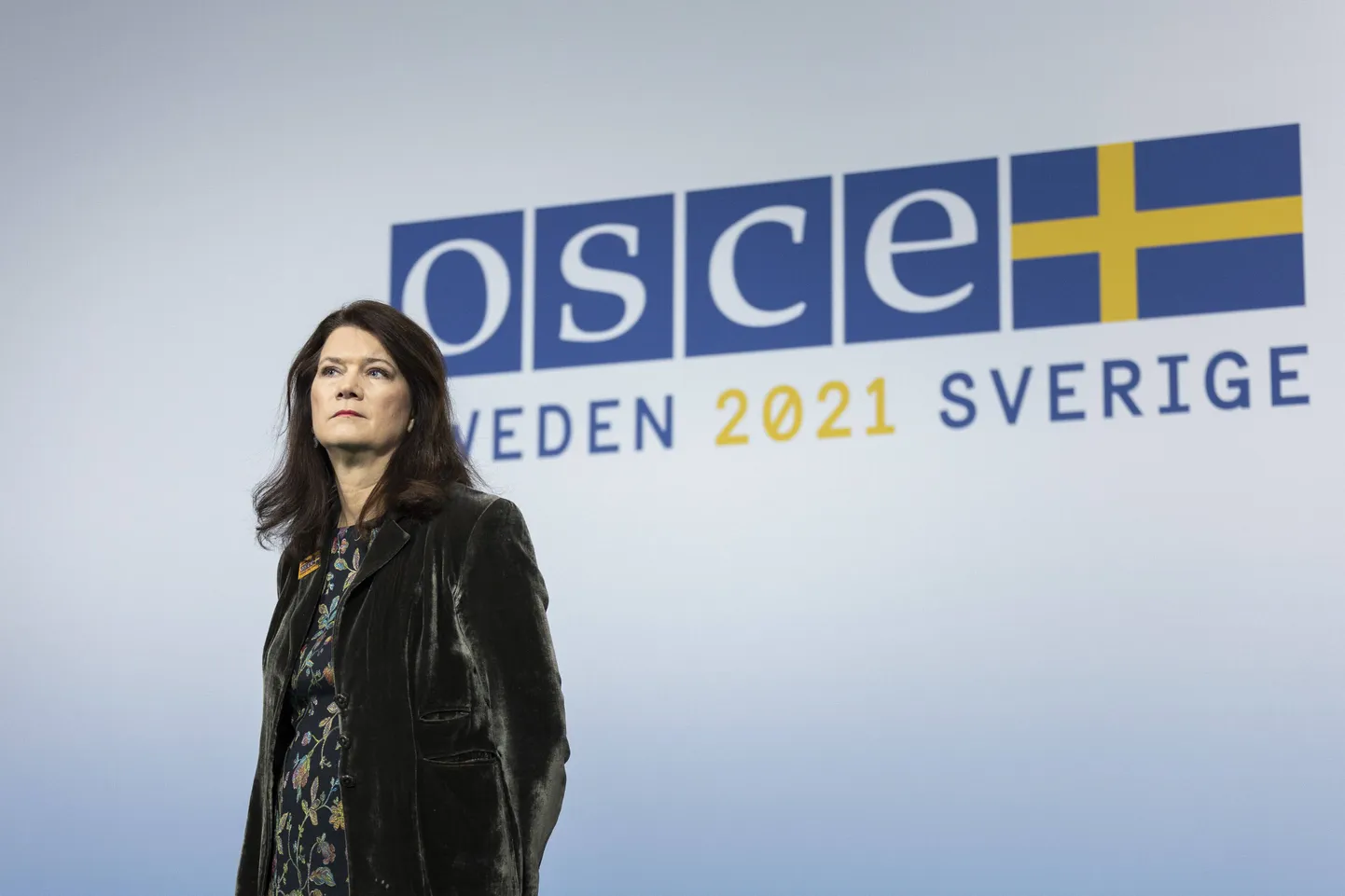 Rootsi välisminister Ann Linde OSCE ministrite kohtumisel Stockholmis.