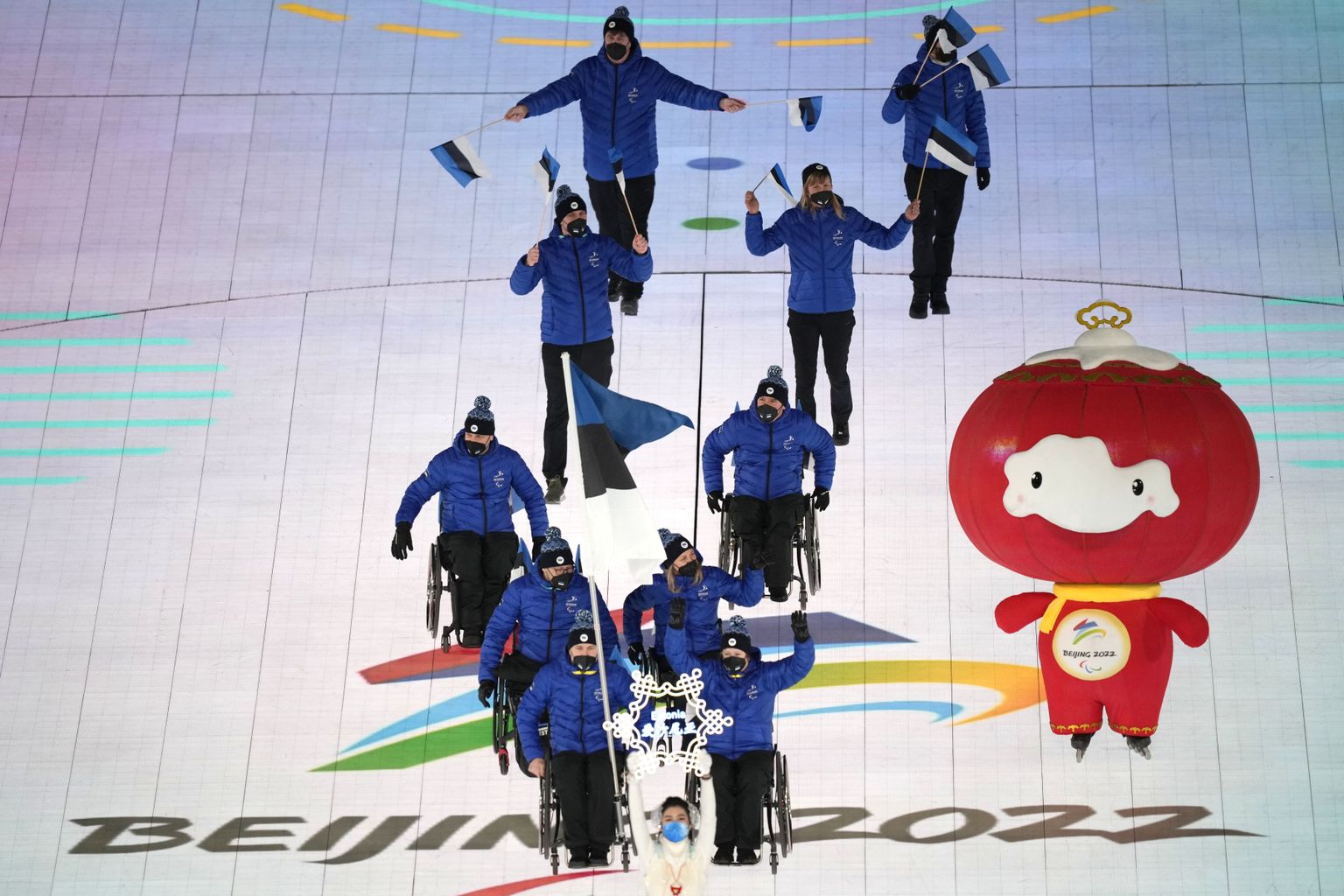 Eesti Pekingi taliparaolümpiamängude koondis võistluse avatseremoonial.
