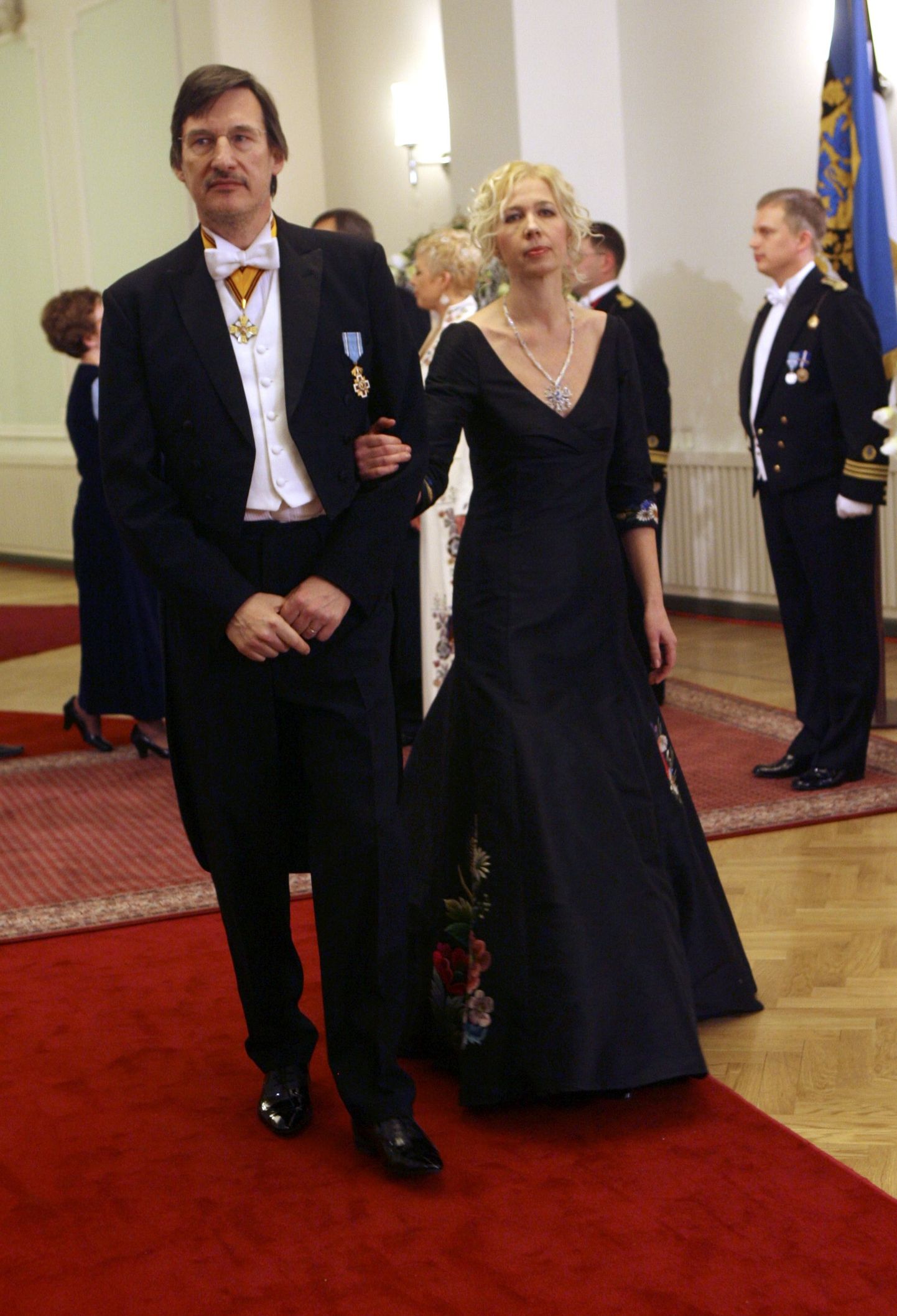 Mart Tarmak koos abikaasa Tiina Kaalepiga presidendi vastuvõtul.