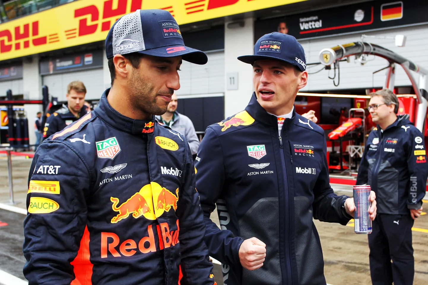 Daniel Ricciardo ja Max Verstappen.
