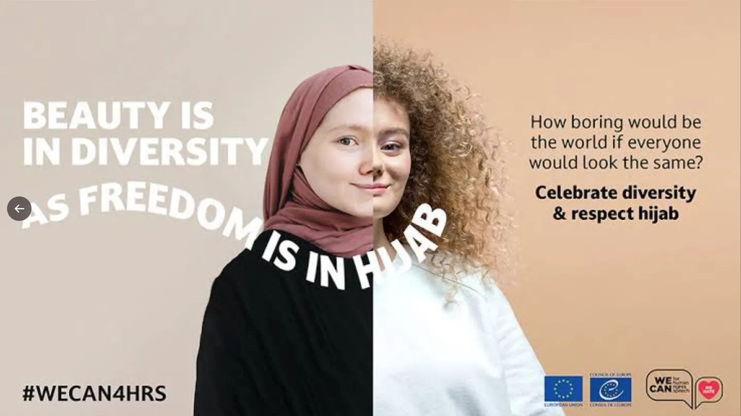 Euroopa Nõukogu korraldatud mitmekesisuse kampaania plakat.