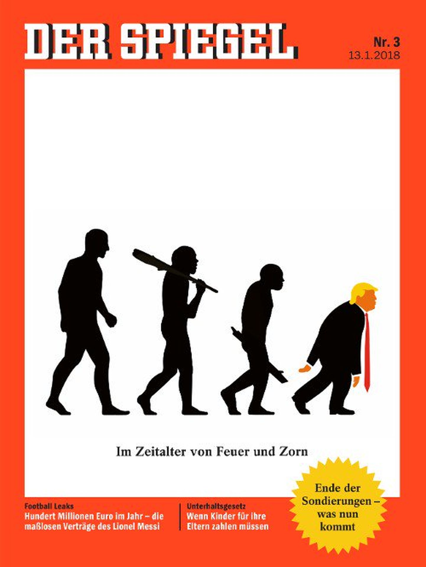 Der Spiegeli esikaas, millel kujutatakse Donald Trumpi madalama eluvormina.