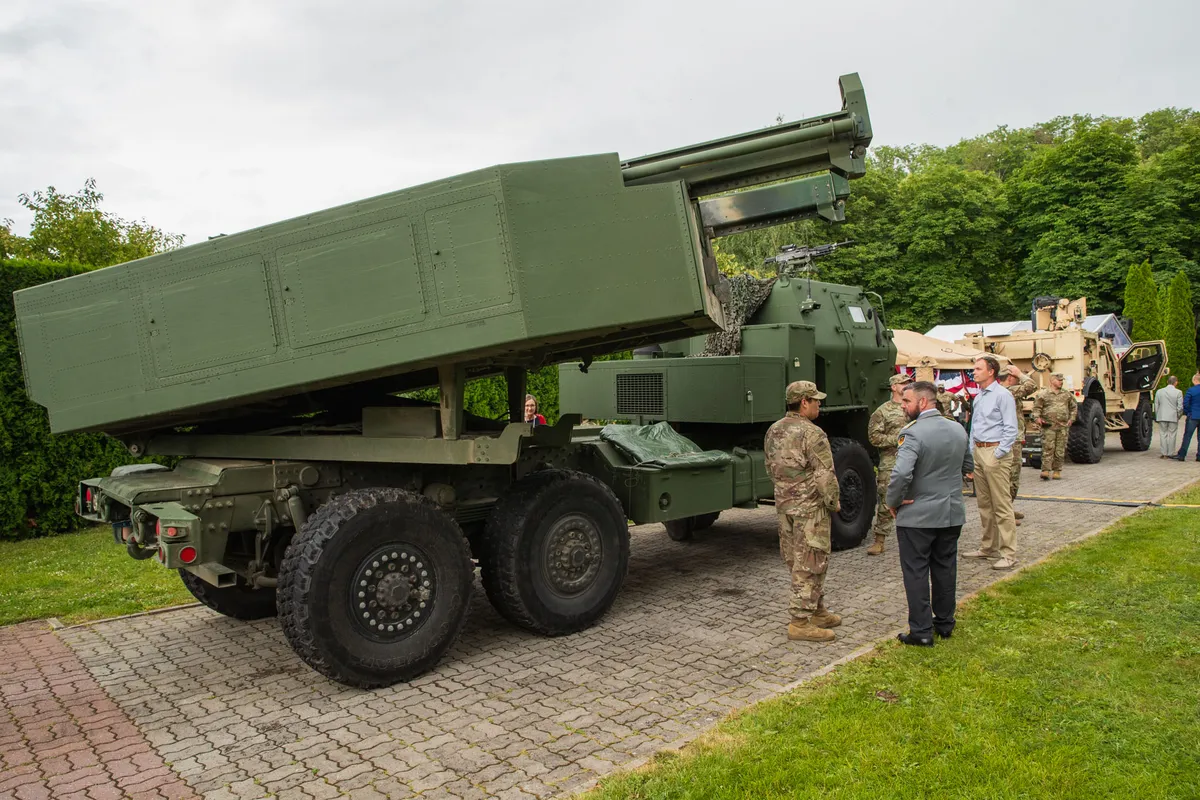 A small military exposition at the reception of the U.S. Embassy in Tallinn to celebrate the 248th Independence Day of the United States.