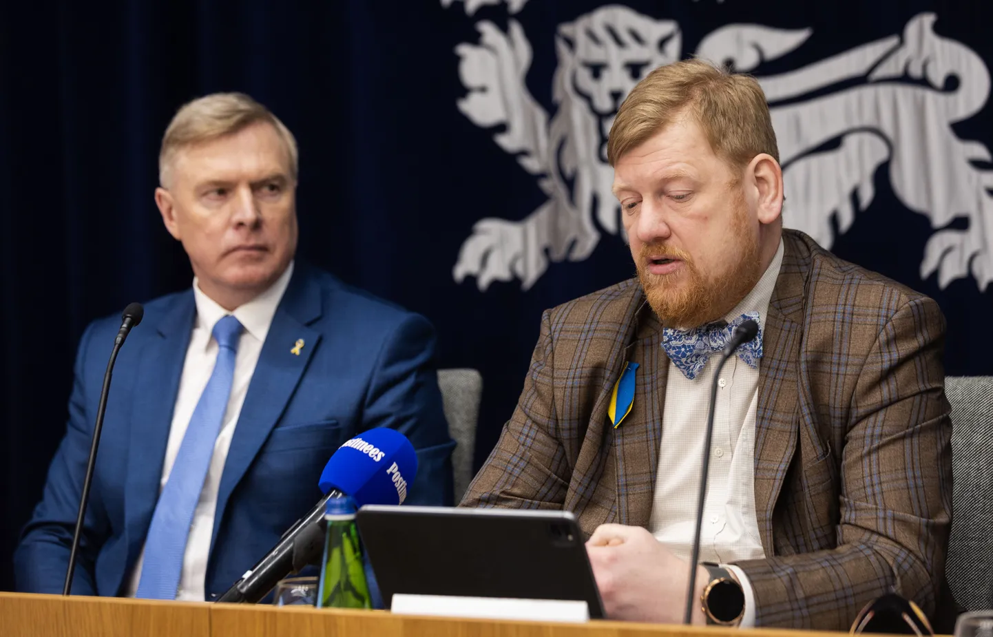 Pildil justiitsminister Kalle Laanet ja riigi peaprokurör Andres Parmas.