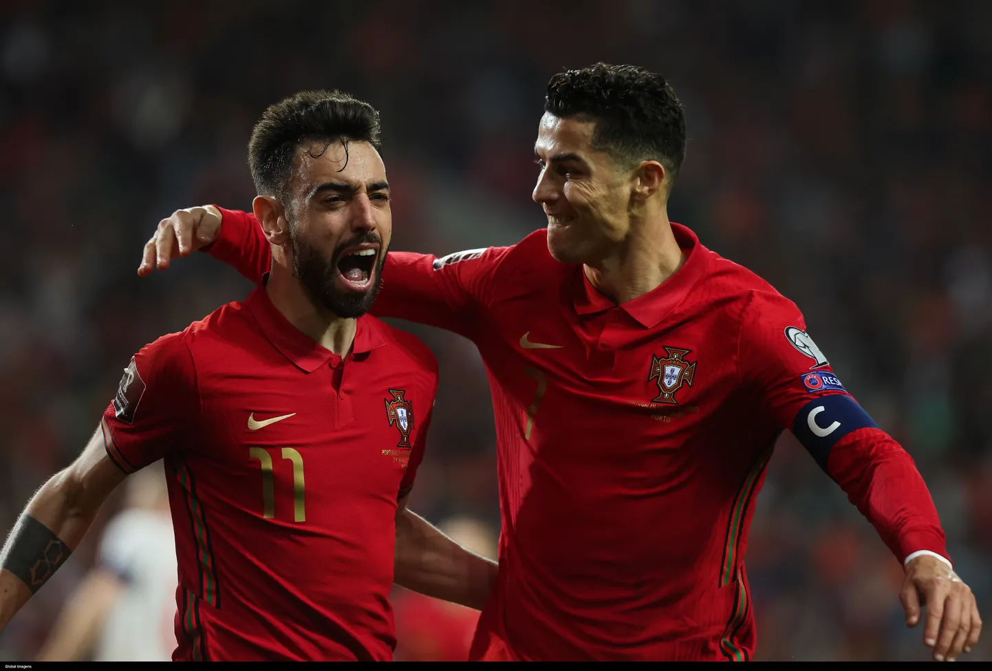 Bruno Fernandes (vasakul) viis sel nädalal Portugali MM-finaalturniirile ning nüüd tähistas ta seda uue lepinguga Manchester Unitedis.