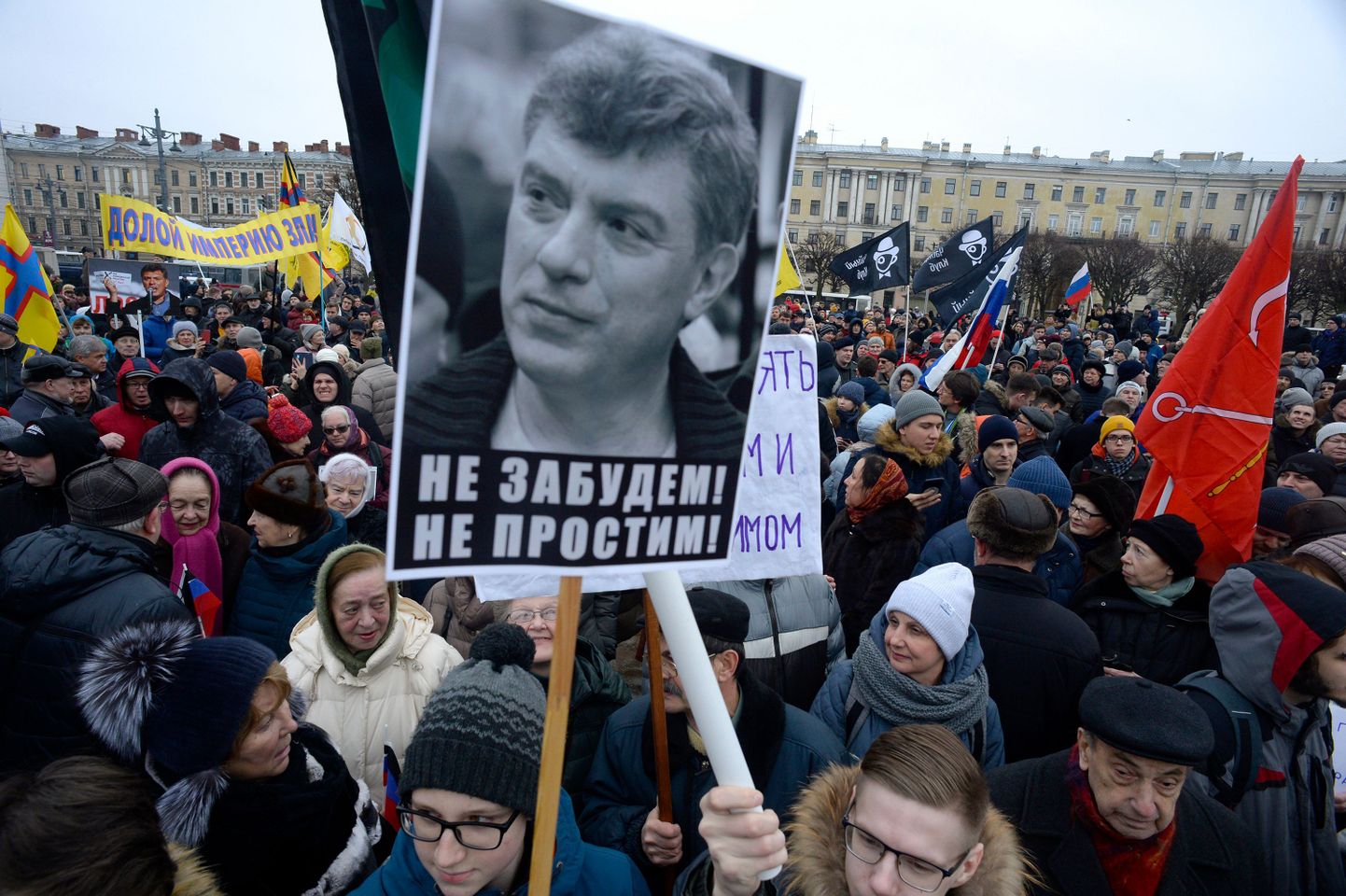 Protests Borisa Ņemcova piemiņai.