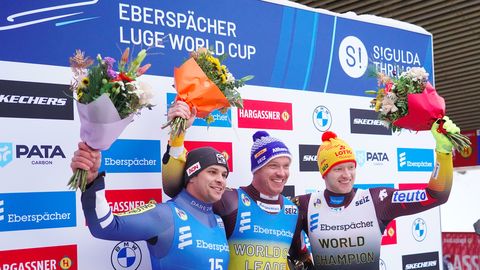 Latvijski sankači na domačem prizorišču v Siguldi osvojili drugo mesto